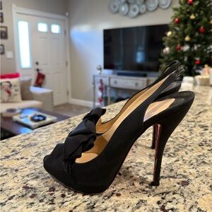 Christian Louboutin Open Toe Heels, Size 38.5 EU